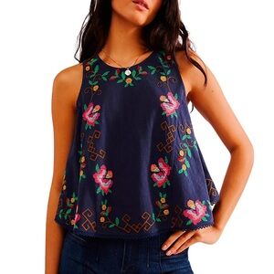 Free People Fun & Flirty Embroidered Top